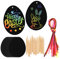 HOWAF 20 Stück Ostern Kratzbild für Kinder, Osterei Kratzbilder Osterdeko Ostern Kratzpapier Bastelset Ostern Geschenke für Kinder Kleine Ostergeschenke Party Mitgebsel, mit Holzstiften Bändern