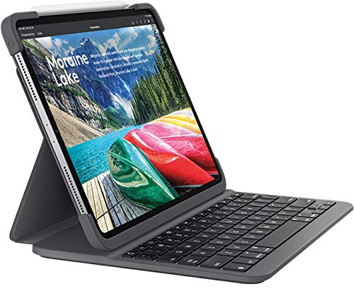 Logitech Slim Folio Pro Funda para iPad con Teclado Inalámbrico Bluetooth, iPad Pro 12.9 Pulgadas (Modelos: A1876, A1895, A1983, A2014) Teclas Retroiluminadas, Disposición QWERTY Español