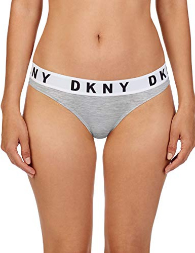 DKNY Women's Cozy Boyfriend Bikini Style Underwear, Heather Gray/White/Black, XL