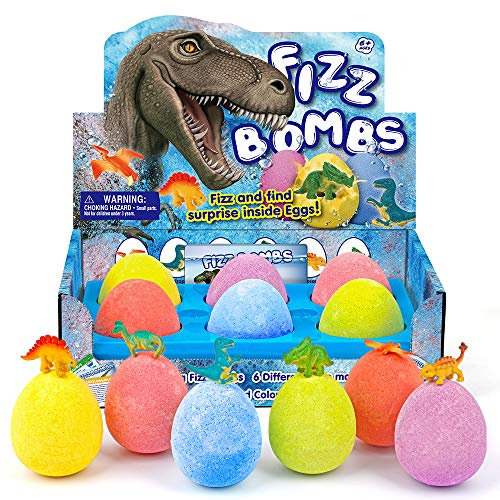 Badebomben Kinder 6 Dino Ei Badekugeln Geschenk Set Bath Bomb Surprise Toys Badezusatz Sprudel Schaumbäder Spielzeug Badekugel Geschenk ab 7 8 9 10 Jahre