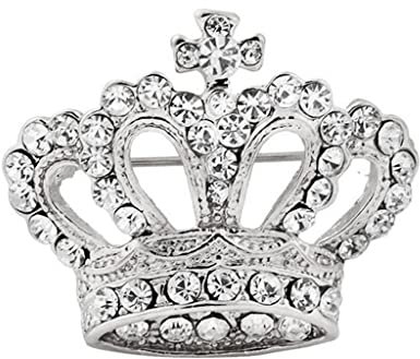 Colcolo Strass Krone Brosche Hochzeitsschmuck Silber Farbe
