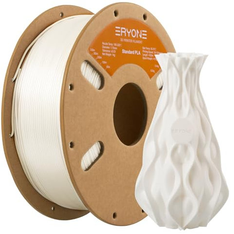 ERYONE PLA Filament 1.75 mm, 3D Drucker Filament PLA, Maßgenauigkeit +/- 0,03 mm 1 kg/Spule, Elfenbein Weiß