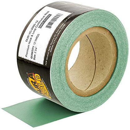 Dura-Gold Premium - 2000 Grit Green Film - Hook & Loop Backing Longboard Continuous Sandpaper Roll, 2-3/4 Wide, 12 Yards Long - For Automotive Detailing, Fine Color Sanding, Long Board Sander Blocks