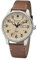 REGENT Herrenuhr mit Lederband Edelstahl 20 ATM Quarz Wochentag Datum DayDate F-1255