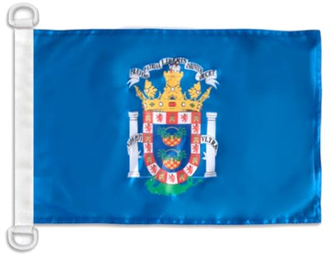 AZ FLAG Bandera Nautica de Melilla 45x30cm - Pabellón de conveniencia ESPAÑOLA - ESPAÑA 30 x 45 cm Anillos
