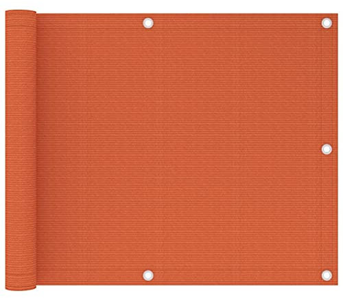 Balkon-Sichtschutz, HDPE Stoff 75x300 cm, UV-resistent, winddurchlässig, für Privatsphäre und Sonnenschutz auf dem Balkon