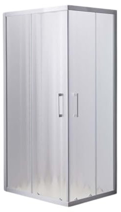 DocciaSì - Box Doccia Angolare 70x90 cm, Vetro Piumato Bianco 6mm, Profili in Alluminio Verniciati, Porta Scorrevole