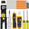 MAYLINEE Pelacables Alicates RJ45 CAT5 CAT6 Crimpadora Herramientas de Reparación de Red Juego de Comprobador de Cables de Red Kit 4P/6P/8P Mantenimiento Network Tool LAN 50 Conectores(Gris)