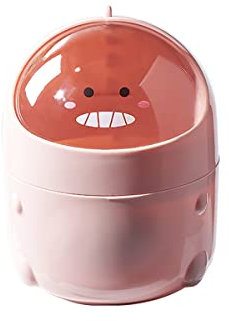 Verve Jelly Petite poubelle amovible en forme de dinosaure avec couvercle basculant, pour la maison, la chambre à coucher, la cuisine, la voiture, le bureau - Rose