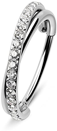 Melighting 16g/18g/20g Knorpel Ohrring Helix Piercings Septumring Chirurgenstahl 316L 6mm/8mm/10mm Helix Ohrring Daith/Conch/Rook/Tragus Piercings Schmuck Nasenpiercing Ring