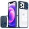 MHtech for iPhone 12 Pro Max Case with Camera Cover, Slim Fit Shockproof Protective Soft Bumper Case with Slide Lens Protection Designed for 12 Pro Max 6.7 inch (Blue)
