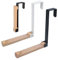 Eivdru 2 Pcs Foldable over the door hook, over the door drying rack clothes hanger, wood hanger for towels clothes coats caps & purse(White+black)