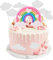 7 Stück Tortendeko Geburtstag Regenbogen Kuchendeko Wolke Geburtstag Cake Topper Macaron Kuchen Deko Happy Birthday für Kuchen Dekoration Kinder Mädchen Junge