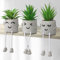 Dremisland Lot de 3 Plantes Artificiels en Pot Fausses Plantes Succulentes avec Jambe Suspendue Ciment émotionnel Faux Plantes Succulentes en Pot Décor pour Maison Bureau Table Salon étagères