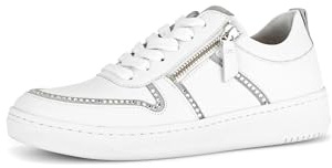 Gabor Damen Low-Top Sneaker, Frauen Halbschuhe,Wechselfußbett,Best Fitting,Freizeitschuhe,schnürschuhe,schnürer,Weiss/lightgrey,43 EU / 9 UK