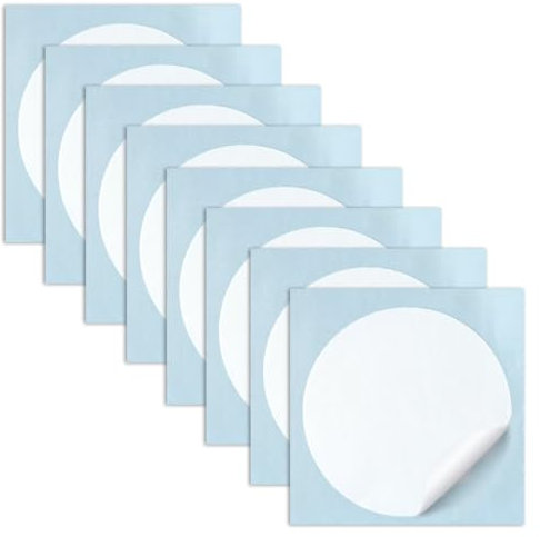 Confezione da 8 adesivi anti-collisione per vetri in vinile adesivo circolare per finestre previene urti di persone e uccelli adesivi antiurto per vetri trasparenti (12 cm, bianco)