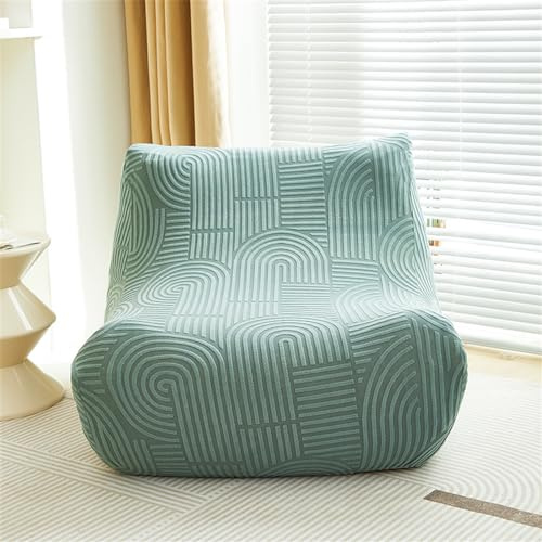 Mateju Lazy Sofabezug 1 Sitzer Stretch Sofabezug ohne Armlehnen Sofahusse Schonbezug Jacquard Weicher Sofa Überzug Sofaüberwurf Sofaschoner Hund Katze Sofaschutz (Grün,1-Sitzer)