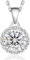 KRKC&CO Moissanite Anhänger Kette Silber 925, 1,0 Karat Moissanit Diamant Halskette Damen, Länge verstellbar 45+5cm, Geschenk für Freundin Mama