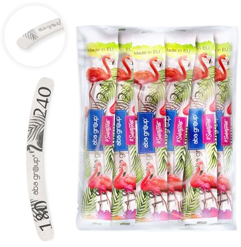 Aba Group 180/240 Banana Slim Flamingo - Lima de uñas (100 unidades)