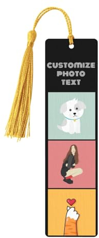 RoPox Personalisierte Foto Lesezeichen, Lesezeichen mit Foto und Text Bedrucken, mit Quasten Anhänger Rechteckig Handgefertigt Buch Zubehör, Graduierung Ruhestand Weihnachten Geburtstagsgeschenk