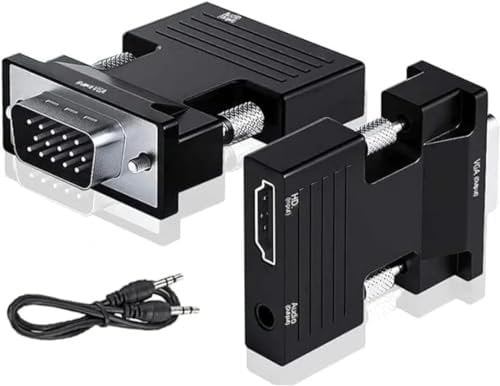 8K VGA to HDMI, 1080P VGA to HDMI Adapter Coverter, HDMI Female to Male Converter with Full HD Audio, Video Output for TV, Computer, Projector, Laptop, HDTV.