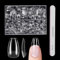 Venares Pack of 500 Acrylic Tips for Gel Nails, Artificial Nail Tips Set, 12 Sizes, Short Nail Tips for Gel Nails, Starter Set, Full Cover Soft Gel Nail Tips with Nails Files for Nail Extension