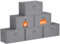 Lifewit 60L Aufbewahrungsbox mit Deckel, 6er-Pack, Faltbare Aufbewahrungsboxen aus Vliesstoff mit Griff, Faltbox, Kleideraufbewahrung, 56 x 32 x 33 cm, Grau