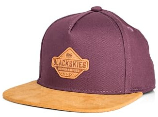 Blackskies® Essentials Snapback Cap Kinder | Kids-Basecap Jungen & Mädchen, Stylische Kappe, Coole Mütze, Geburt, Taufe, Baseball, Schirmmütze - Lila-Braun-Braun L