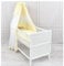 Generisch Baby Delux Babybett Komplett Set Kinderbett 60x120 cm umbaubar zum Juniorbett weiß 10-TLG Max Bettset Matratze Chiffonhimmel (Elefant Creme)