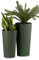 HowHomely 2X Blumentopf Gross mit Pflanzkübel Einsatz | Grün Pflanzkübel Groß aus Kunststoff für Deko Wohnzimmer oder Garten | Set aus 2 Blumenübertopf (30xh57cm & 25xh46)