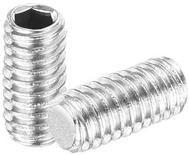 QUARKZMAN 10 Stück Gewindestifte, M2,5x5mm Madenschrauben 304 Edelstahl-Kopf-Innensechskantschrauben Flachpunkt-Grubenschraube für Türgriffe, Leuchtenreparatur, Silber