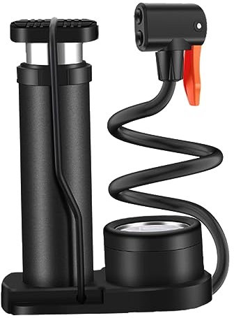 GANAZONO Pompe à Pneu Manuelle Manomètre Précis, Pompe à Air pour Véhicule, Robuste, Couleur Noire, Capacité Jusqu’à 160 Psi, Adaptée pour Scooter Et Voiture, Usage Mobile Et Urgence Routière
