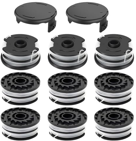 MALNDTK Bobine de fil pour coupe-bordure Parkside PRT 550 A1, PRT 550 A2, PRT 550 A3, PRT 550 A5, PRT 550 B6, PRTA 20-Li B2, bobine de rechange TLP-01, couvercle de bobine TLP-01-1 (9 bobines + 2