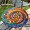 artslion Nappe Ronde d'extérieur avec Bande élastique Ø 52in(130cm) Nappe de Jardin élastique avec Motif Verre tourbillonnant