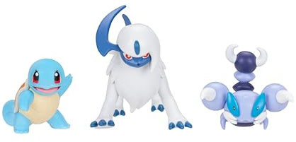 Pokémon PKW4096 - Battle Figure Set - Schiggy, Skorupi, Absol, offizielles Figuren Set