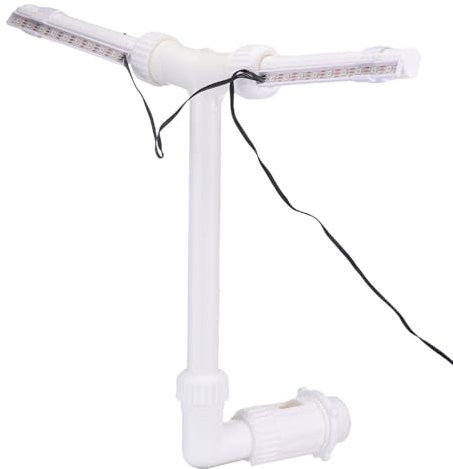 Fuente de la Piscina con Energía Solar, Cascada de Rociador de Piscina Ajustable de Doble Pulverización con Luces LED de 7 Colores y 10 Modos, Luces Solares de la Fuente de