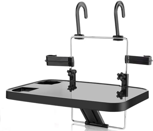 Mautopily Autolenkrad-Tablett 2-in-1 Laptoptisch für Lenkrad & Rücksitz | Tragbarer Schreibtisch aus ABS mit Handyhalter & Getränkehalter. Hängende Essen Ablage für Auto, LKW & Rücksitz.