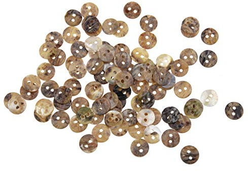 Sefdrert 100 x 8 mm Pearl Buttons Mother of Pearl Shell Round Heads