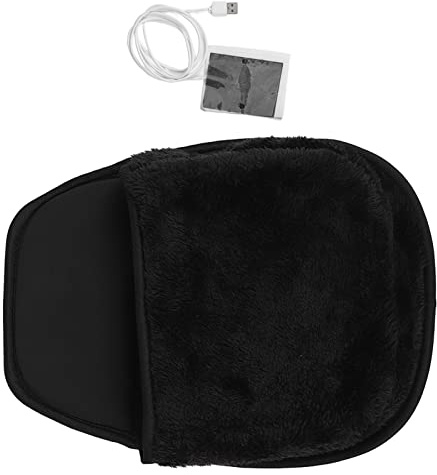 Masyrt Tapis de souris d'ordinateur chauffant USB, chauffe-mains, tapis chauffants spacieux pour les mains, accessoires de bureau pour hommes et femmes (noir)