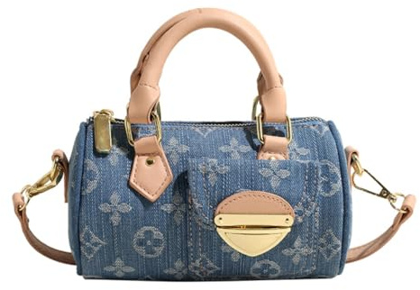 Damen Denim Tasche Vielseitige Crossbody Tasche Stilvolle Tote Zylinder Tasche