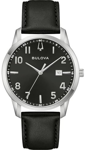 Bulova Sutton Slim 96B473 Uhr aus Edelstahl und Leder