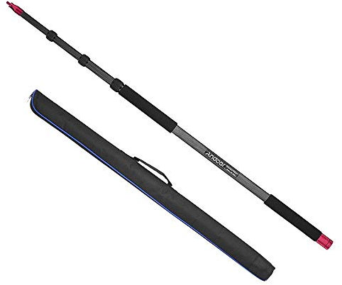 Andoer MK-3000 3m/9.8ft Lightweight Carbon Fiber Mic Microphone Boom Holder Arm Pole Extension Mount Stand Max. Load 3kg/6.6Lbs for DSLR Camera Camcorder Video Studio Sound Recording Interview Filming