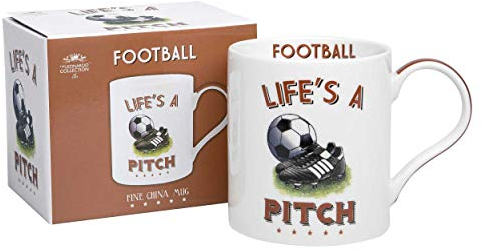 Lesser & Pavey Boxed Lifes a Pitch - Football Fine China Mug 13x9x10cm