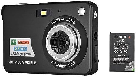 Andoer Digital Camera with 2pcs Rechargeable Batteries 720P HD 8X Digital Zoom Anti-shake 2.7inch LCD Screen for Kids Children Holiday