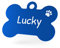ENGRAVO Hundemarke mit Gravur in Blau 38mm | Knochen Halsbandanhänger personalisiert | Namensschild für Halsband | Anhänger Marke für Hunde, Welpen & Katzen | Dog Tag mit Wunschgravur