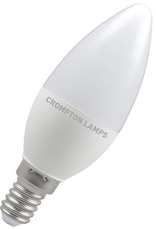 Crompton Lamps LED Candle 5.5W SES-E14 (40W Equivalent) 6500K Daylight Opal 470lm SES Small Screw E14 Frosted Light Bulb