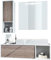 Vladon Badmöbel Komplettset La Costa, Made in Germany, Korpus in Weiß matt/Fronten in Eiche Nordic, mit Aufsatzwaschbecken und LED Spiegel
