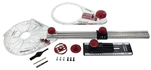 Milescraft 1219 Circle Guide Kit- Router Circle Cutter Jig for Cutting/Routing Small and Large Circles from 1.5in. Up to 52in. Diameter-Includes Bonus Offset Base for Edging Projects, Black