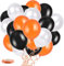 30x Halloween Deko Luftballons Set, Schwarz Orange & Weiße Latex Luftballons Halloween Fun Party Ballons Halloween Kinder Party Deko Halloween Horror Dekoration, Halloween Hintergrundtuch Dekoration