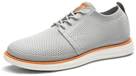 Bruno Marc Zapatos de Cordones Transpirables Zapatillas de Vestir Oxfords Clásico Formales Derby para Hombre Verano Casuales,Size 44,Gris,GRAND-01